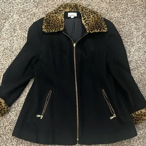 Black Jacket with Animal Print Accent Lorovi